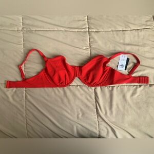 A&F Red Ribbed Bikini Top